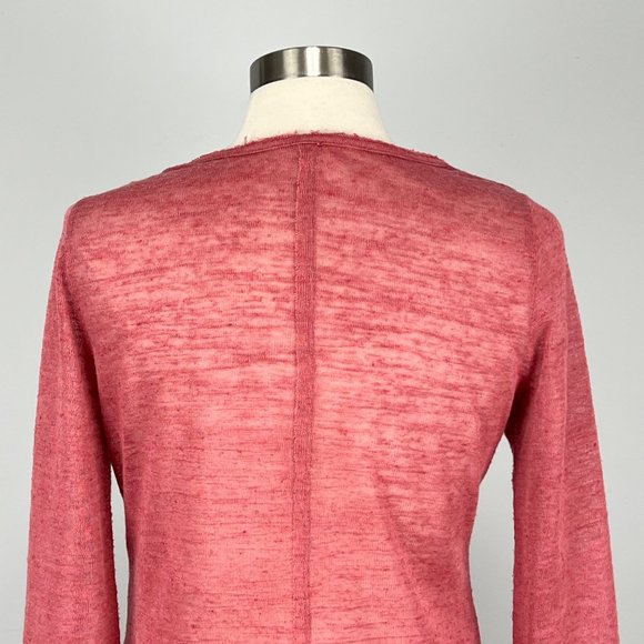 Free People Womens Long Duster Cardigan Sweater Dusty Rose Pink Lace Trim size M - Picture 8 of 14